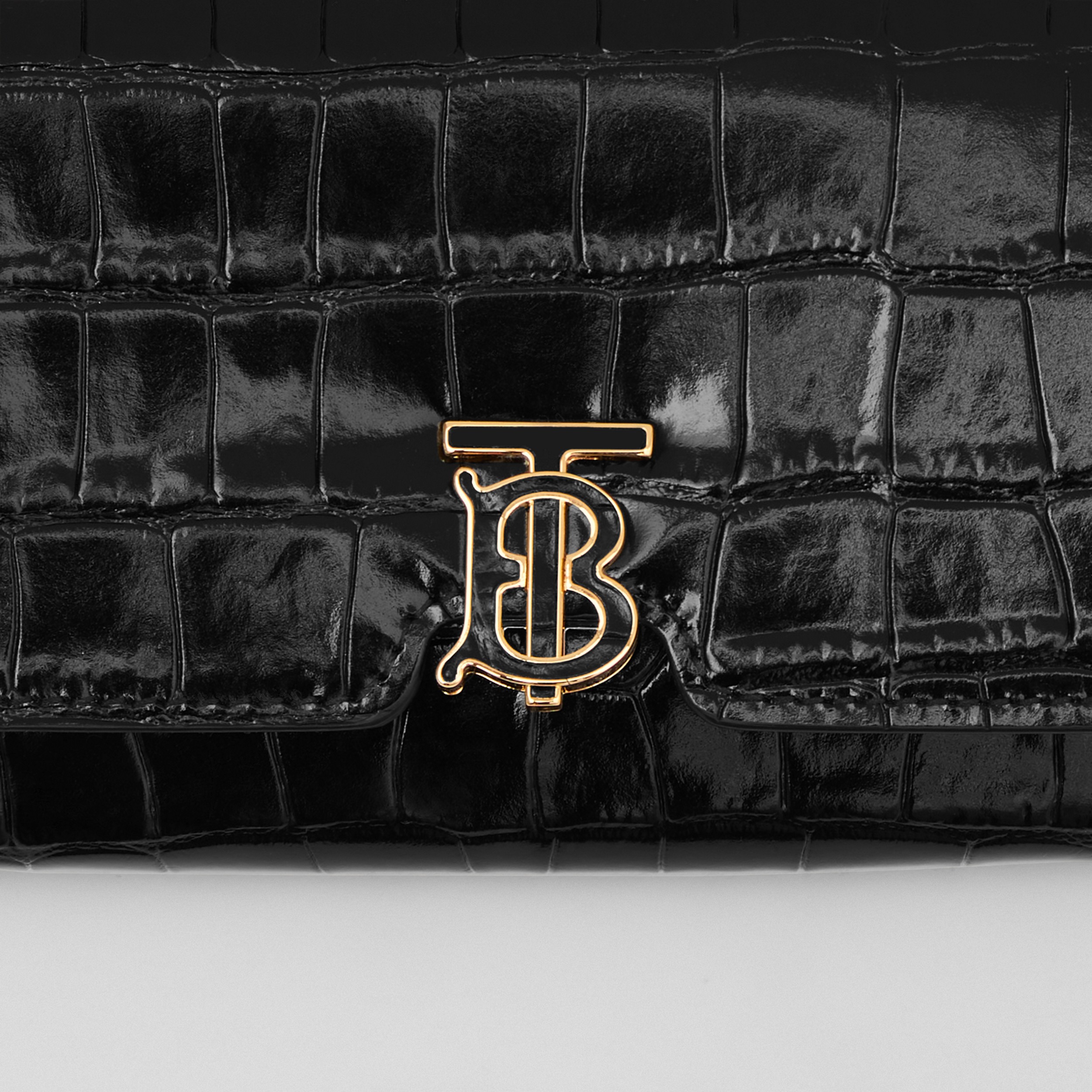 TB-Brieftasche in Kontinentalformat aus geprägtem Leder (Schwarz) - Damen | Burberry® - 2