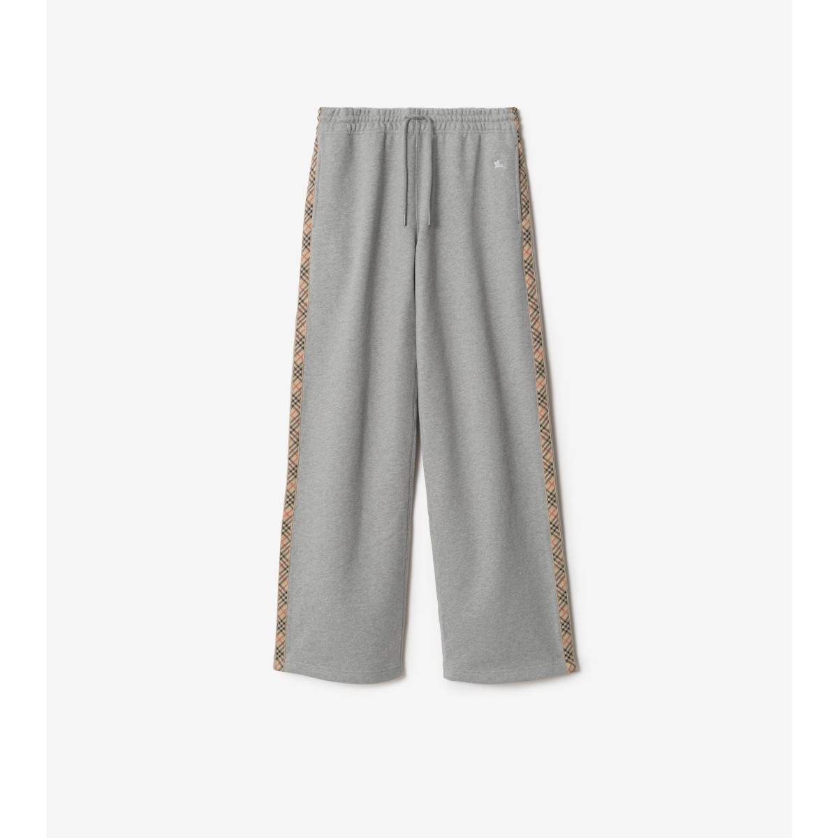  Check Trim Cotton Track Pants