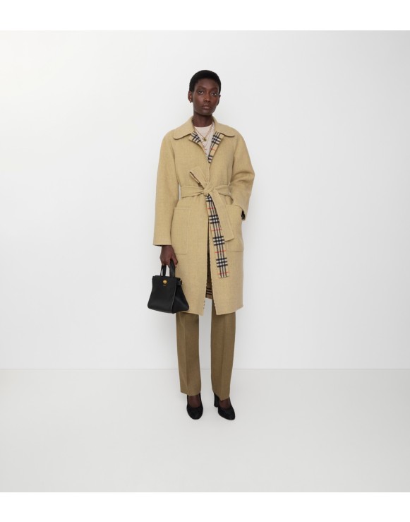 Reversible Wool Wrap Coat