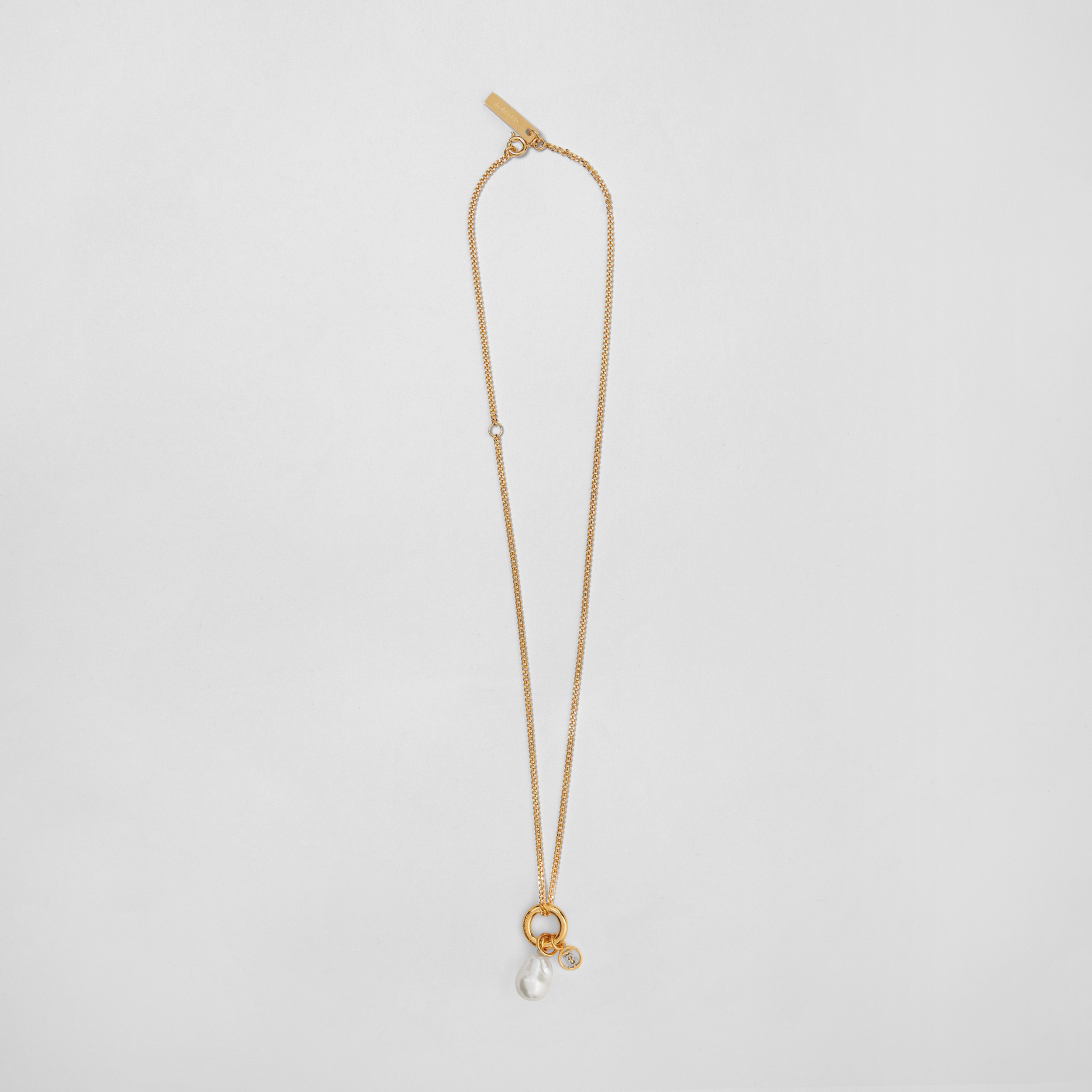 Collana placcata in oro e palladio con perla (Chiaro/palladio/bianco) - Donna | Sito ufficiale Burberry® - 1