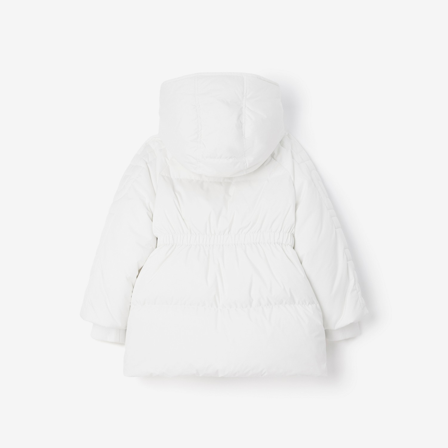 Logo Quilted Puffer Jacket in Dove White | Burberry® Official