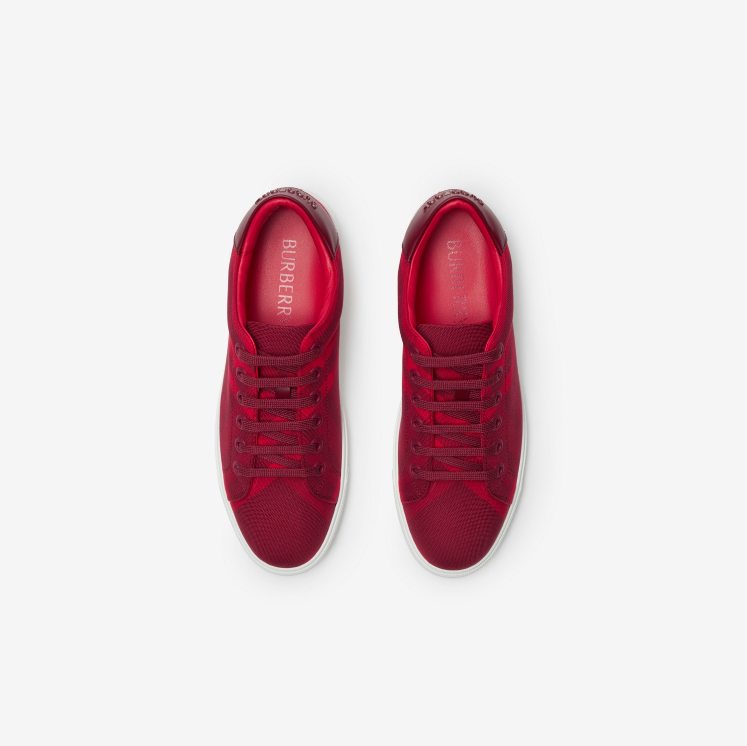 格纹棉质运动鞋 (树莓红) - 女士 | Burberry® 博柏利官网