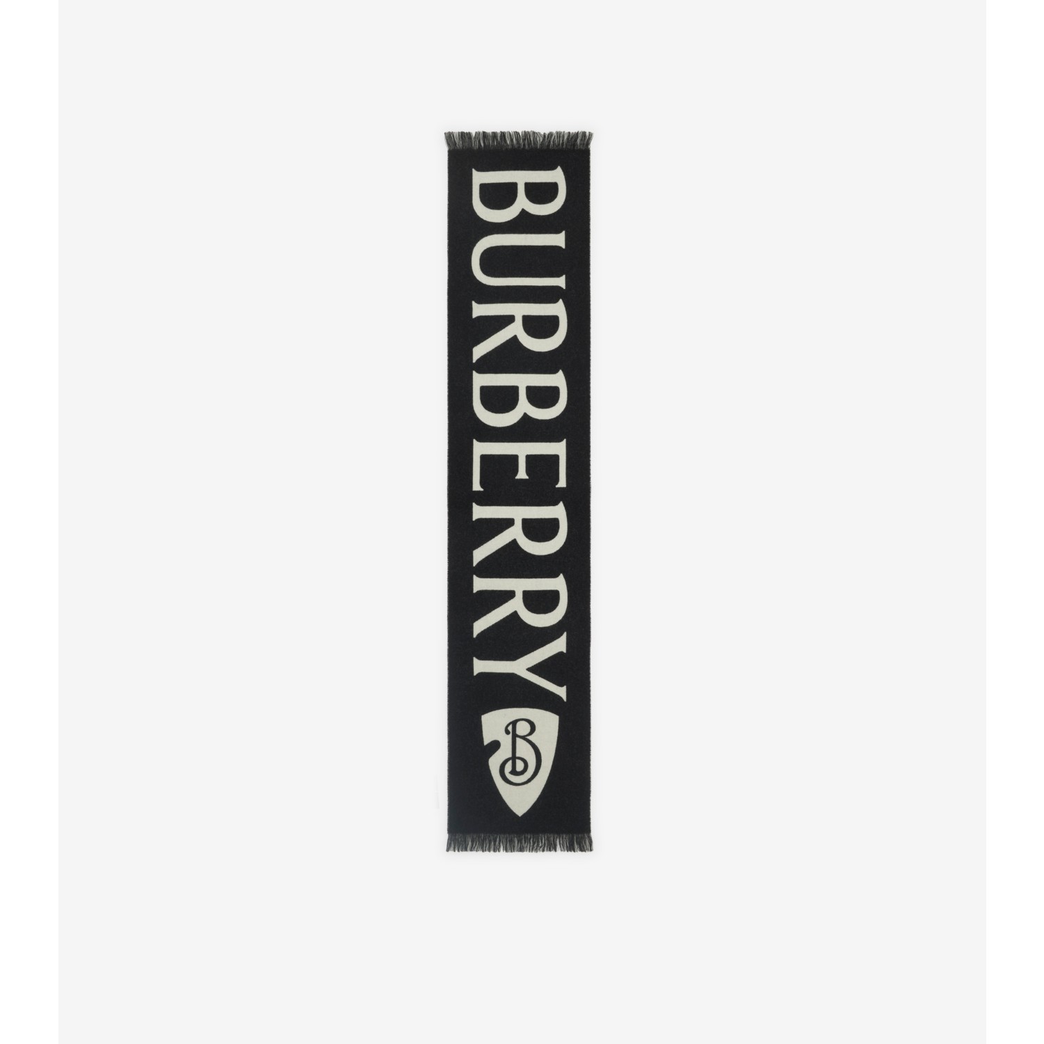 Logo Wool Scarf in Black/calico | Burberry® Official