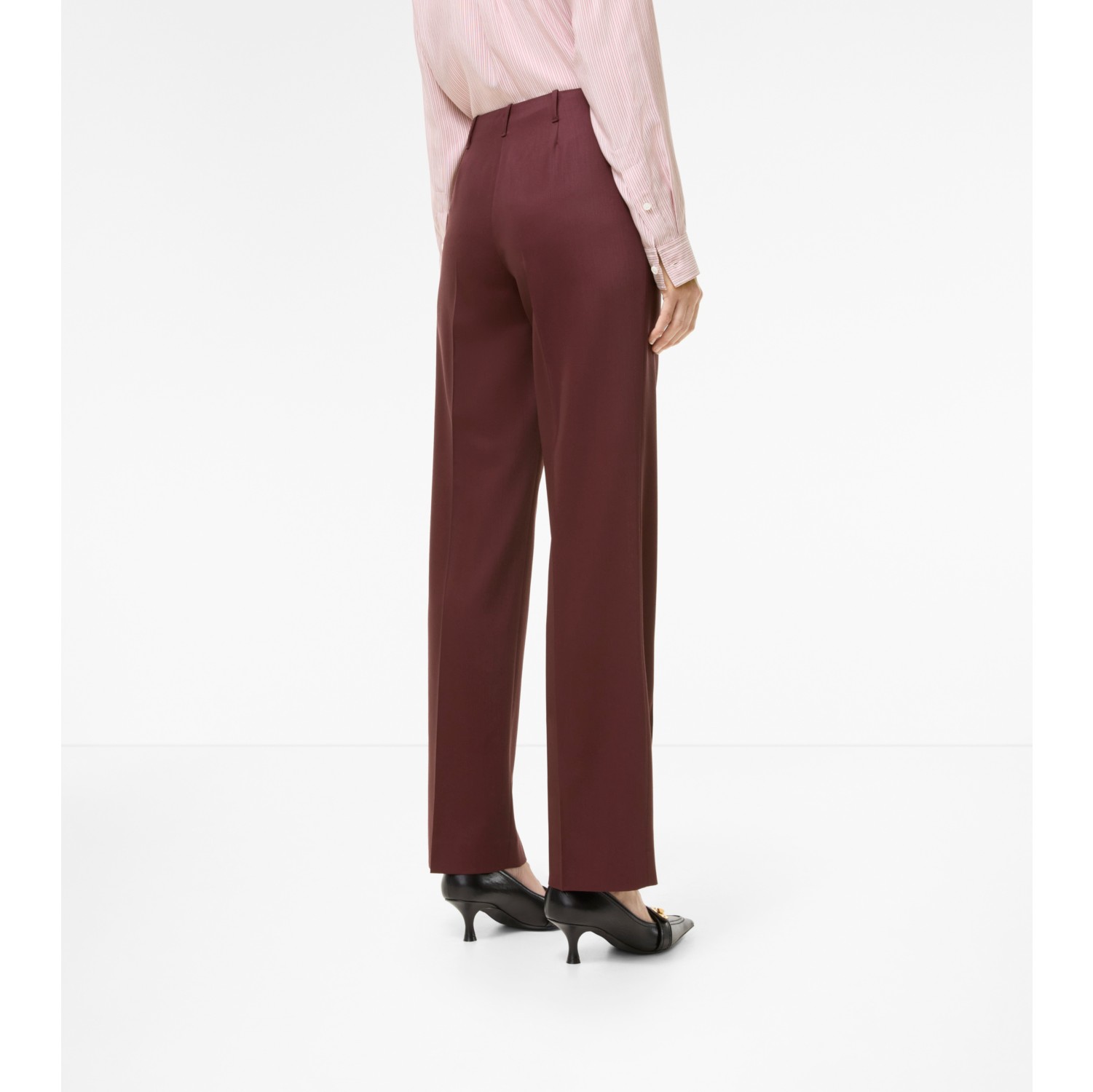 Wool Tailored Trousers in Vineyard red - Women | Burberry® Official