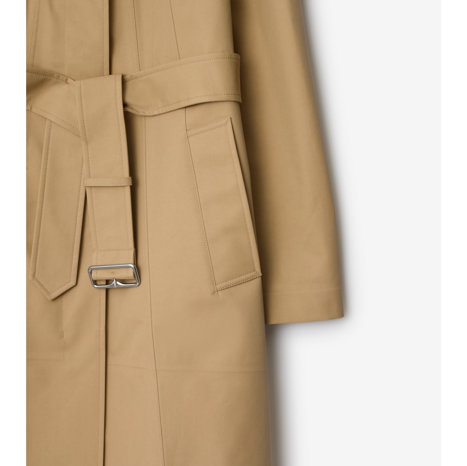 Mid-length Bonded Cotton Car Coat in Flax beige - Women | Burberry® Official