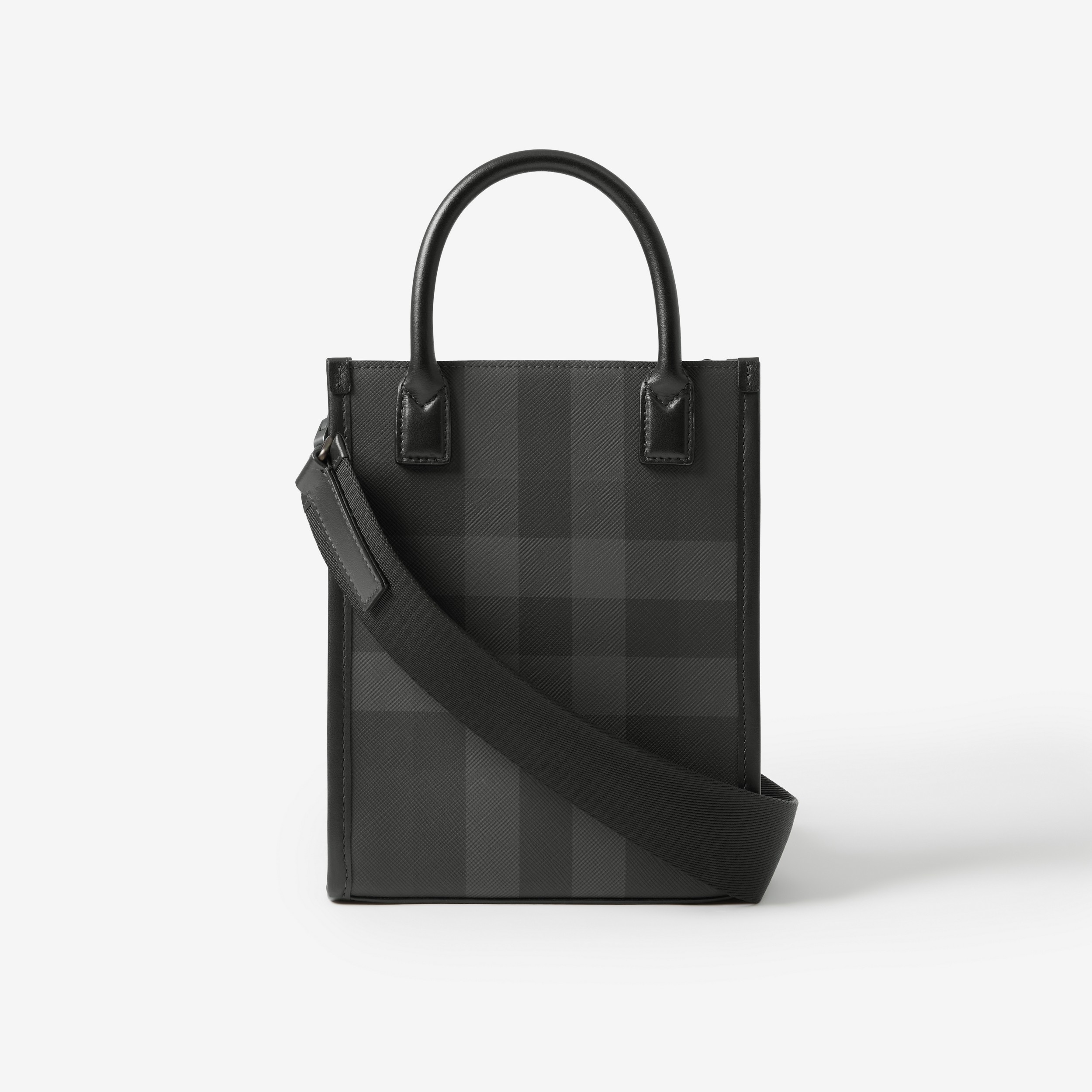 Charcoal Check and Leather Mini Denny Bag - Men | Burberry® Official - 3