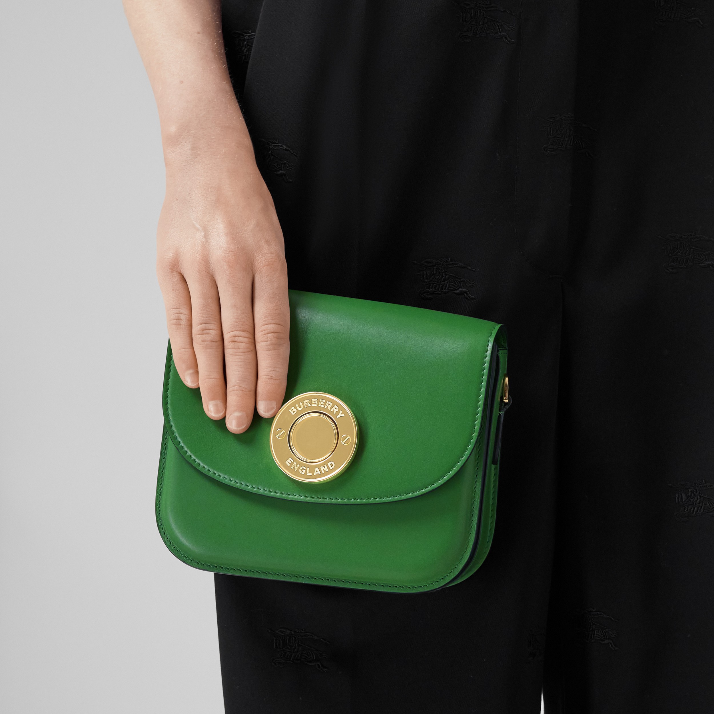 Leather Small Elizabeth Bag in Deep Emerald Green - Women | Burberry® Official - 3