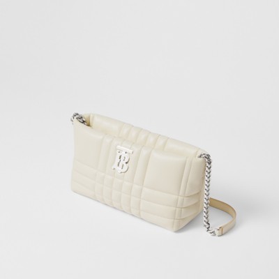 Small Quilted Lambskin Soft Lola Bag in Pale Vanilla - Women 