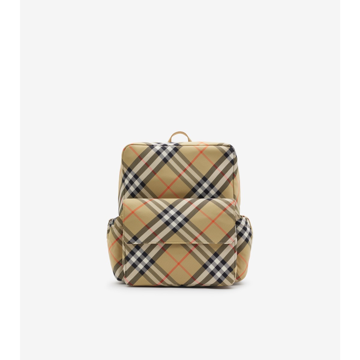Burberry Childrens Check Nylon Backpack In Sand