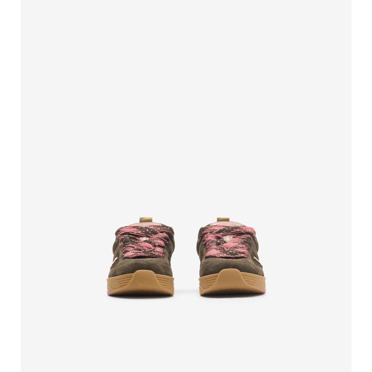  Check Suede and Mesh Arc Sneakers