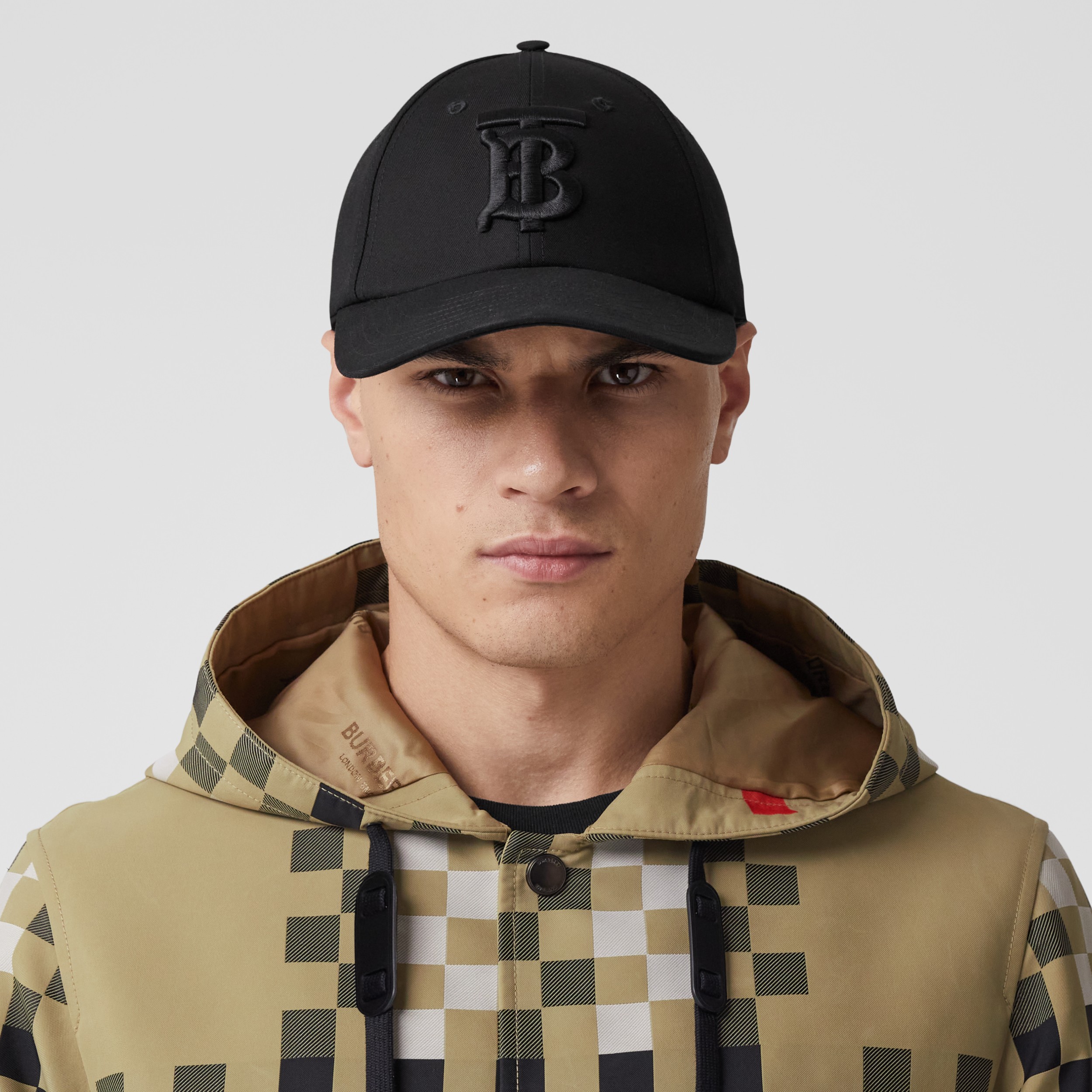 Pixel Check Nylon Hooded Jacket in Archive Beige - Men | Burberry® Official - 2