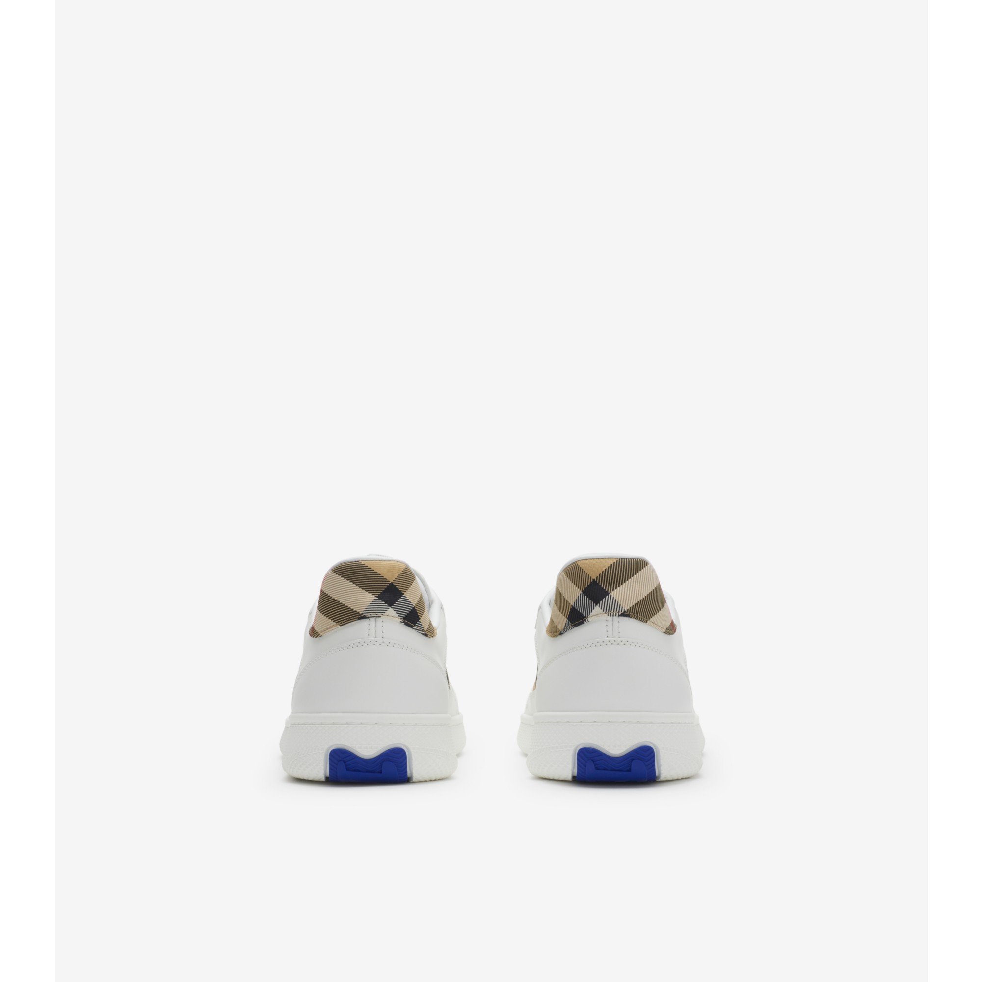 Leather and Check Terrace Sneakers​ in White/sand - Men