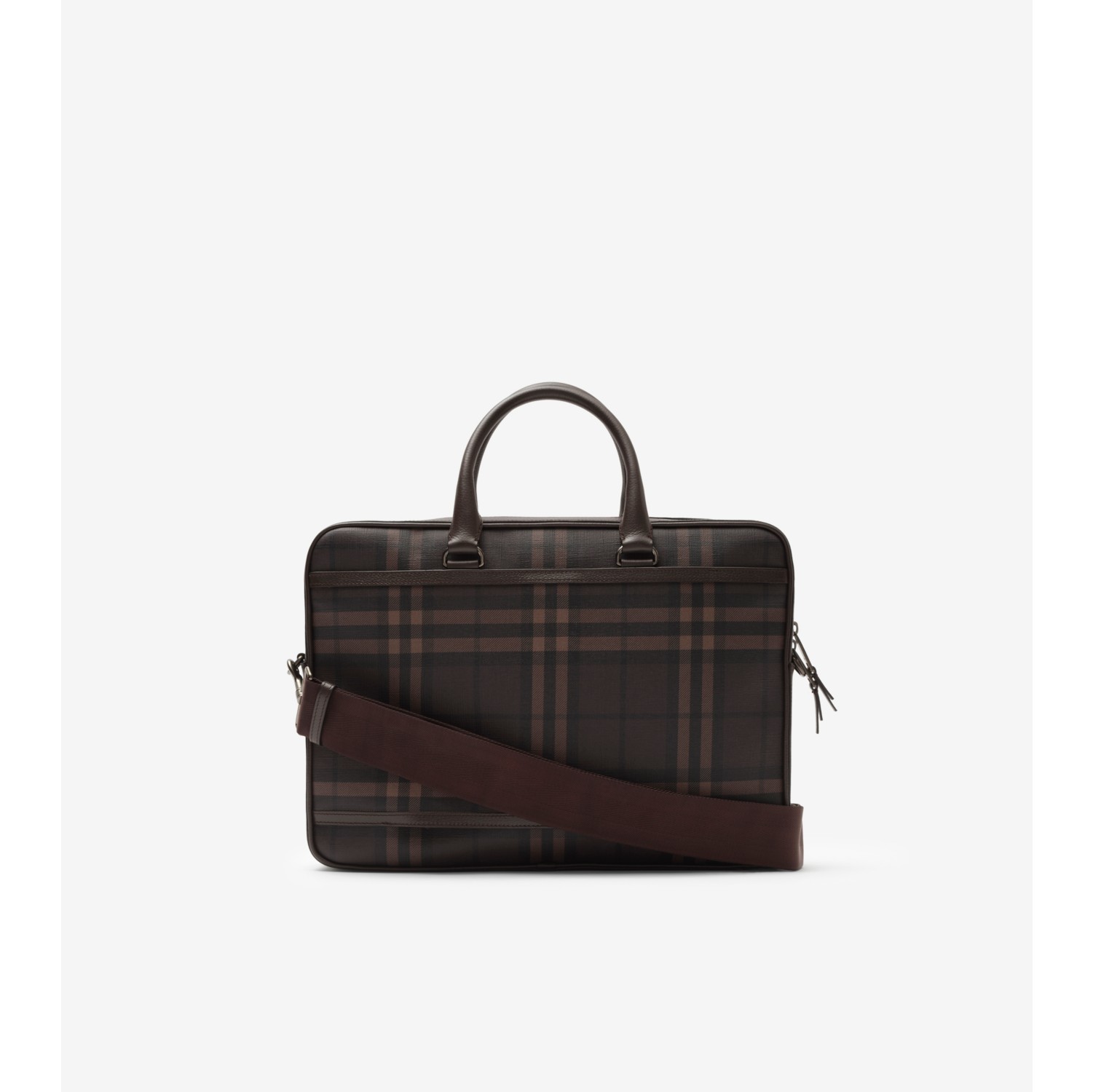 City Check Briefcase in Dark brown - Men | Burberry® Official