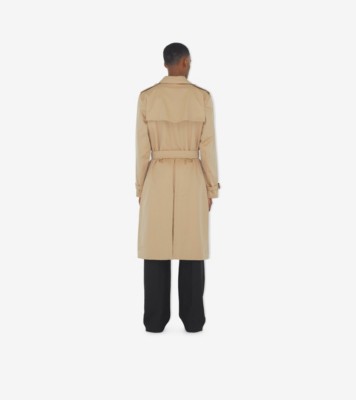 Long Kensington Heritage Trench Coat In Honey - Men, Cotton Gabardine ...