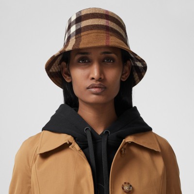 burberry check wool bucket hat