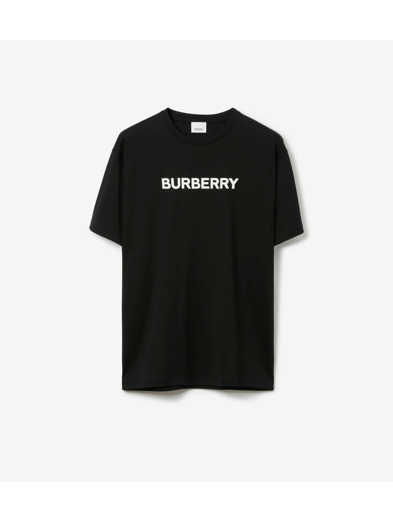 Logo Print Cotton T-shirt in Black - Men | Burberry® Official