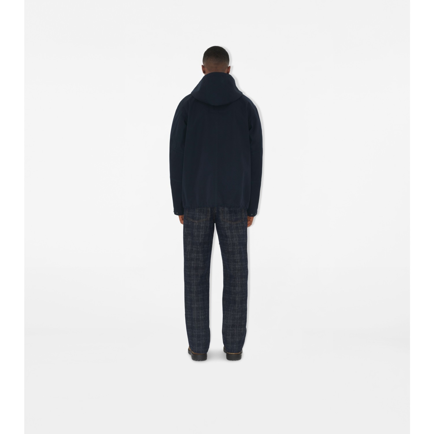 Parka courte en gabardine liée