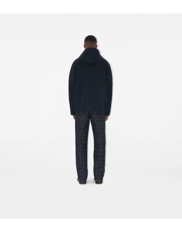 Parka courte en gabardine liée