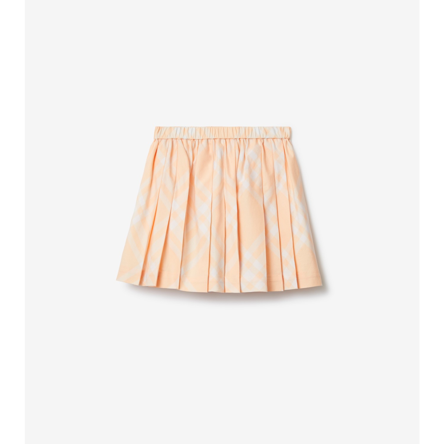 Pleated Check Cotton Skirt