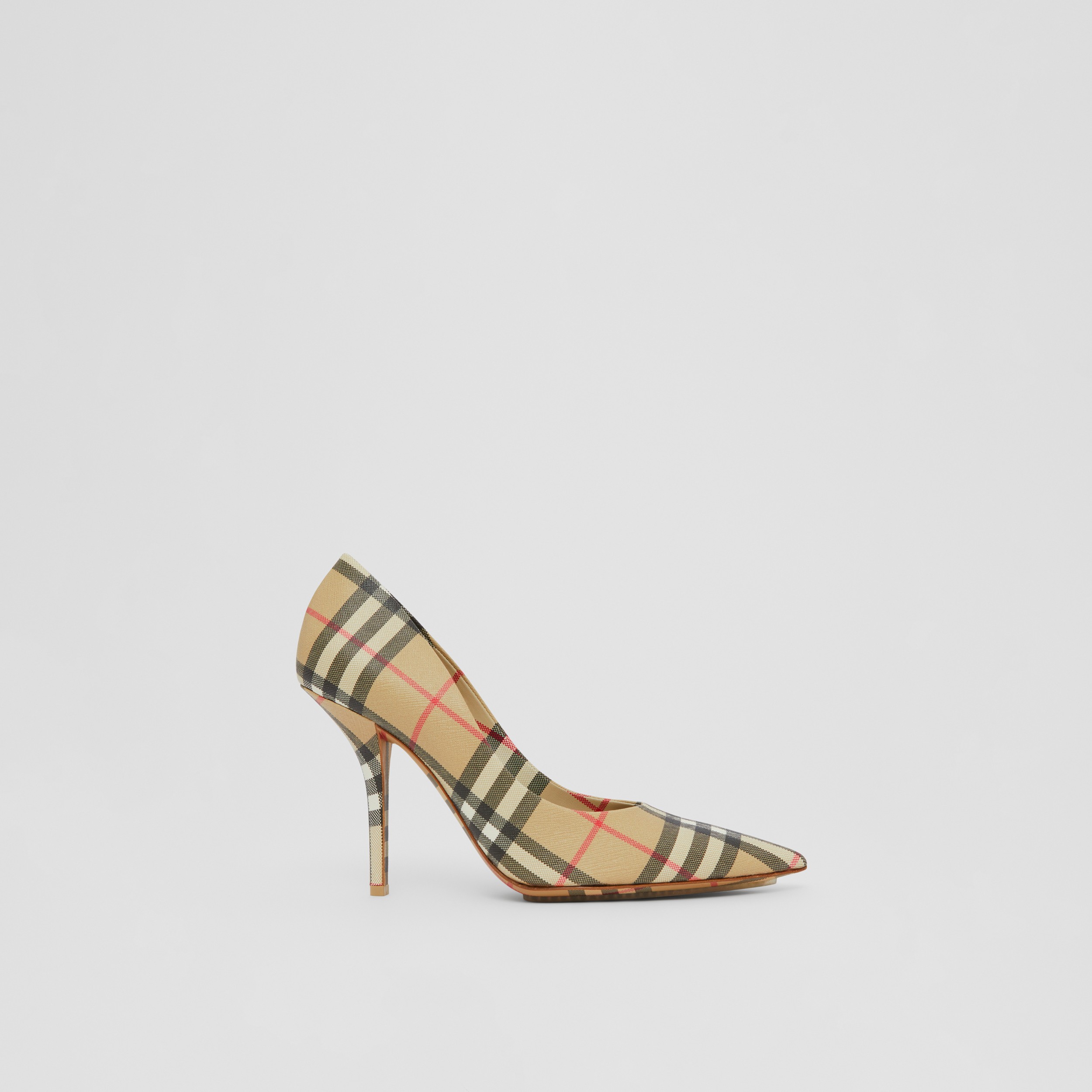 Vintage Check Point-toe Pumps in Archive Beige - Women | Burberry® Official - 1