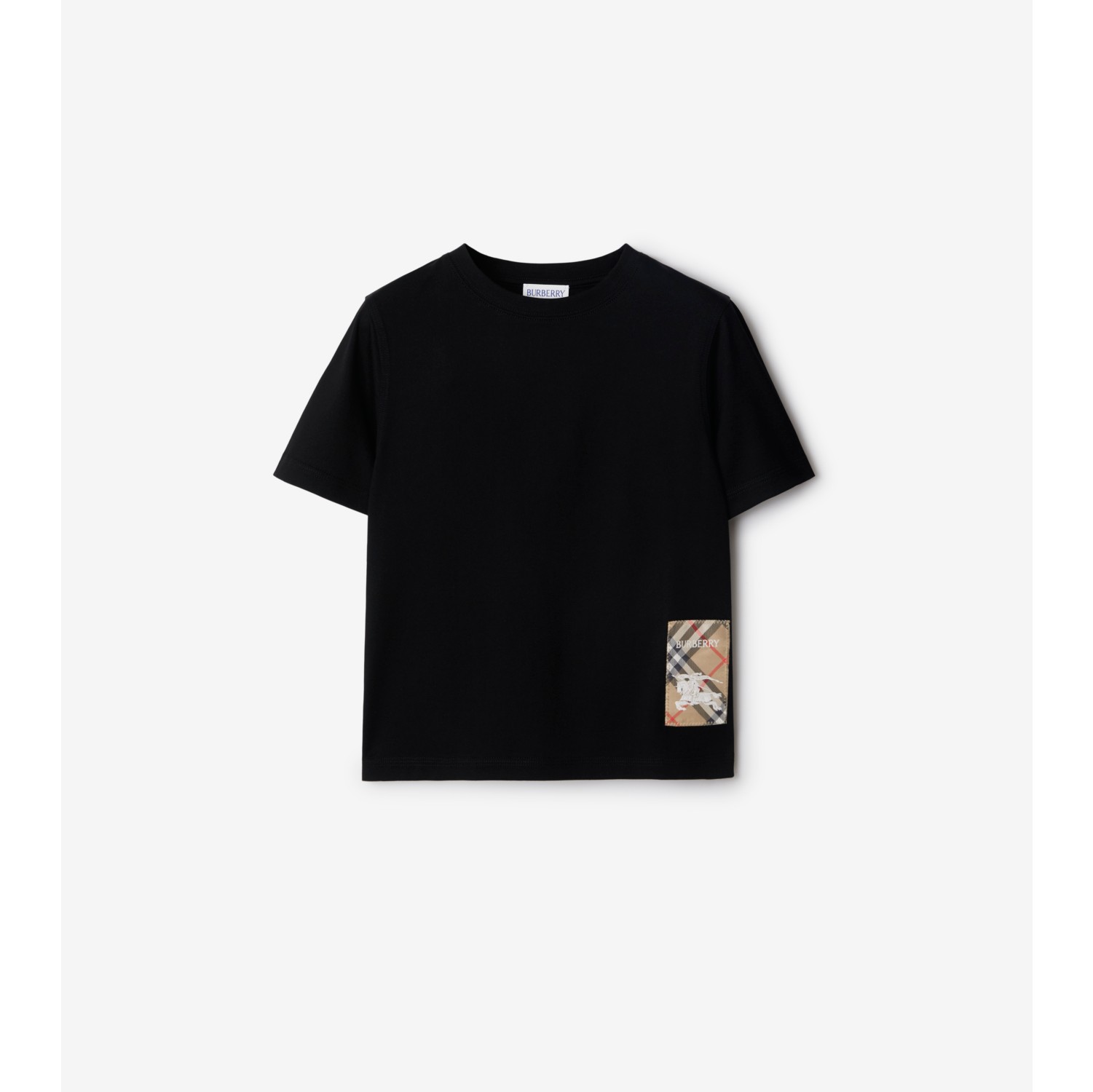 Check Label Cotton T-shirt