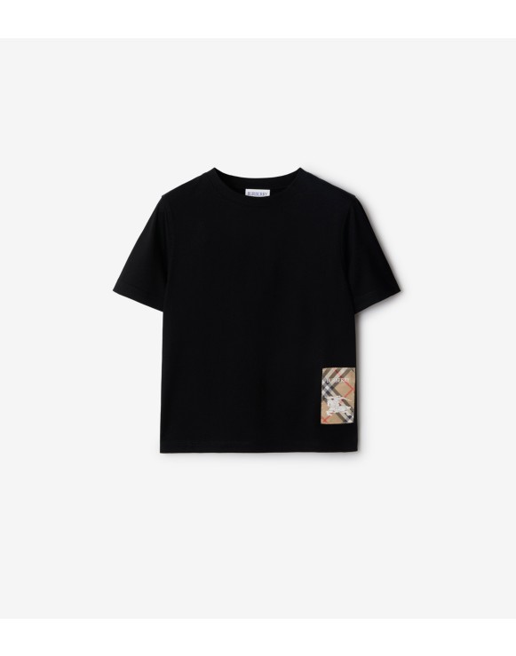 Check Label Cotton T-shirt