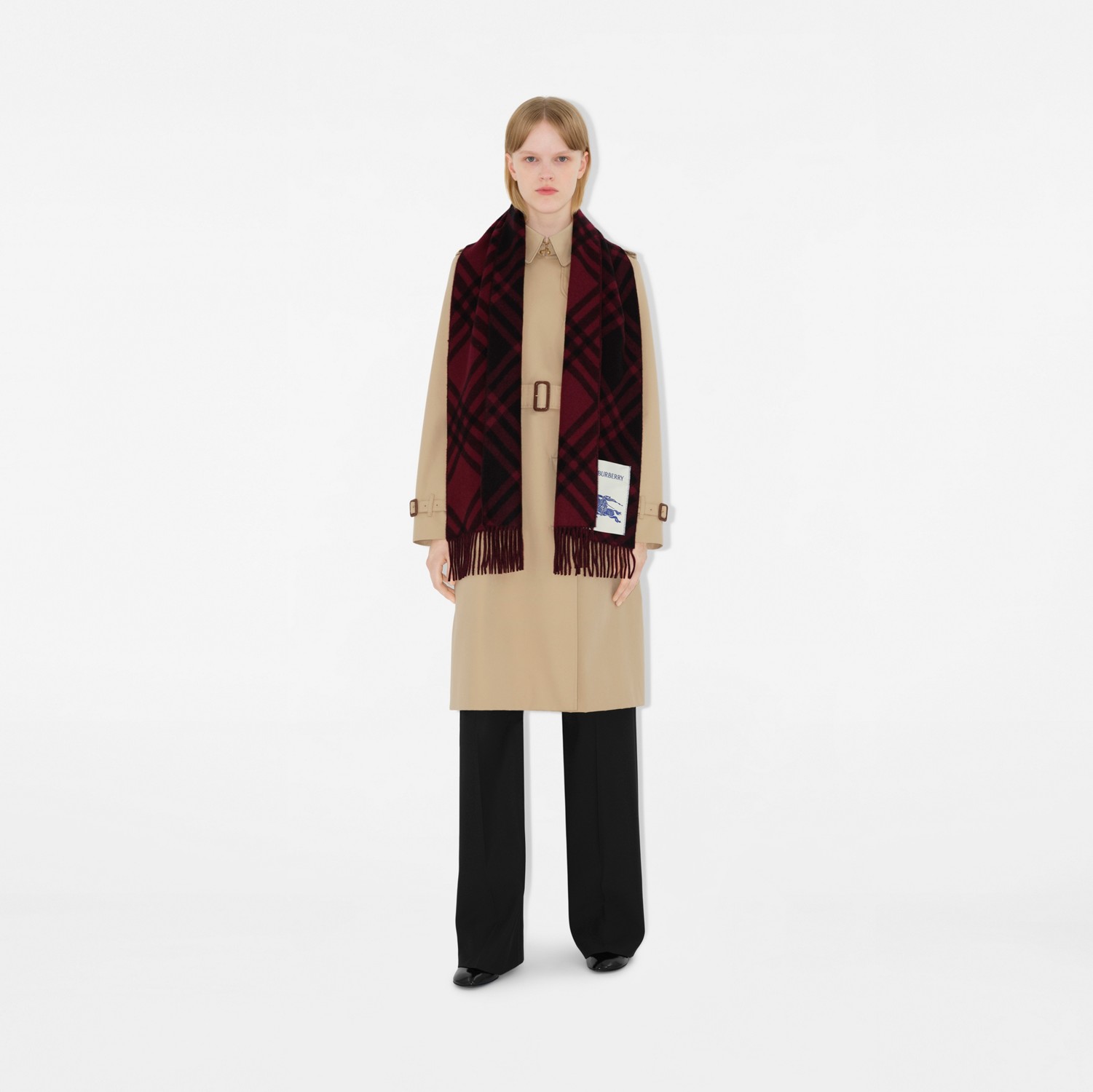 チェック カシミアスカーフ (クランベリー) | Burberry®公式サイト チェック カシミアスカーフ (クランベリー) | Burberry®公式サイト