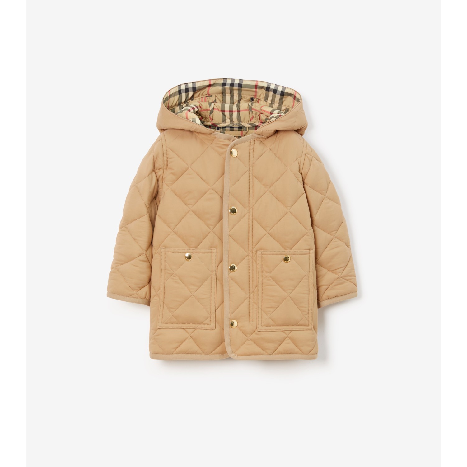 Quilted Nylon Coat in Archive beige | Burberry® Official