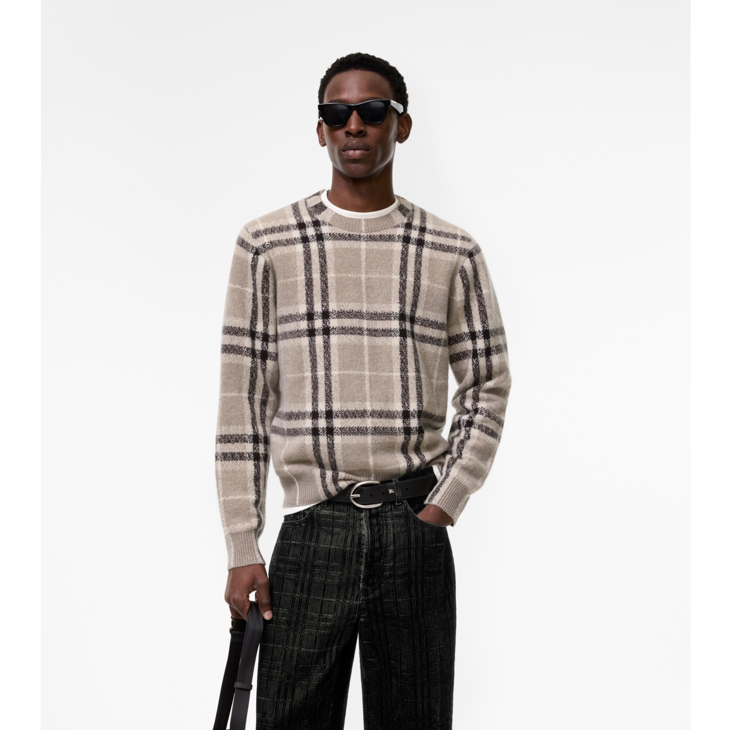 Check Cashmere Sweater