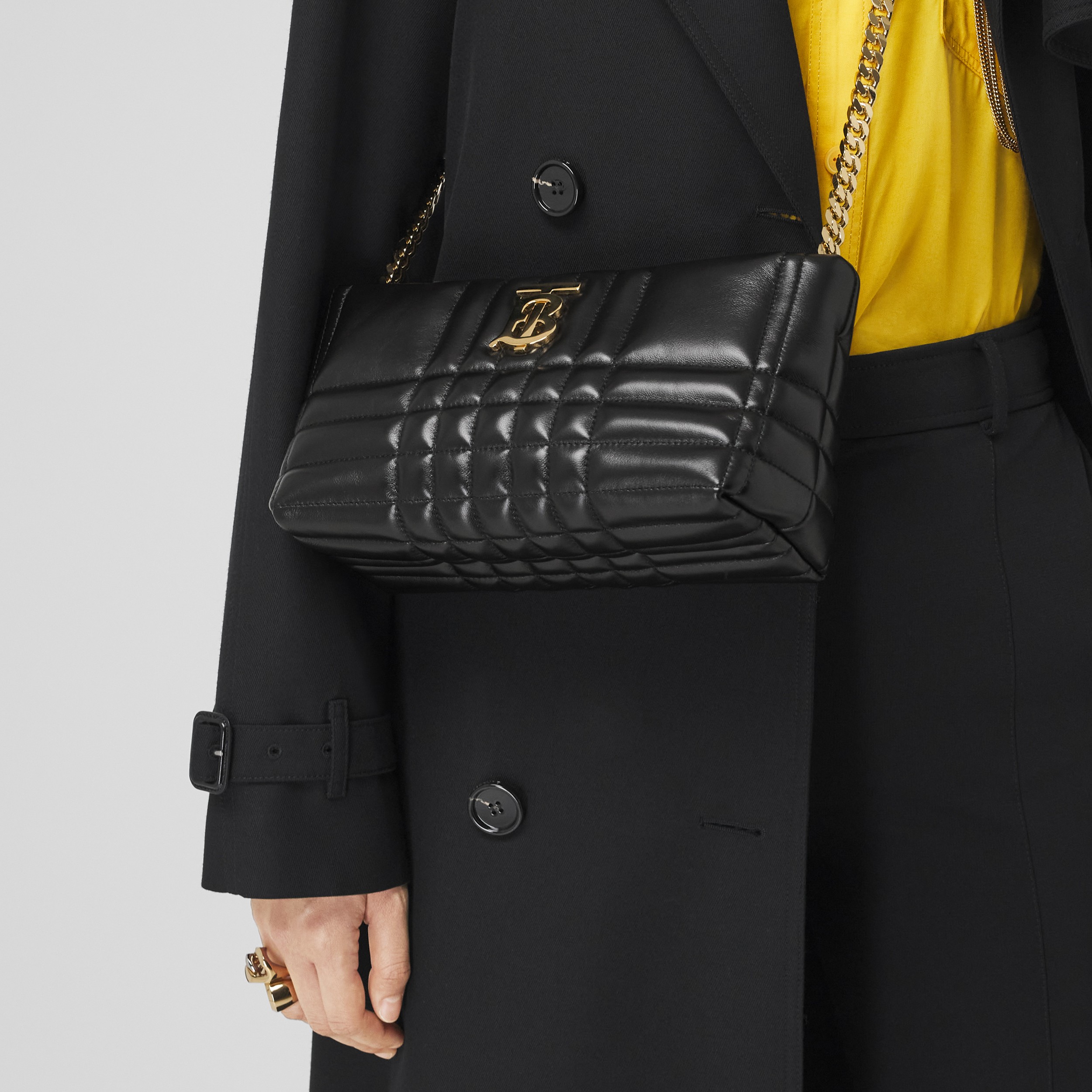 Small Quilted Lambskin Soft Lola Bag in Black - Women | Burberry® Official - 4