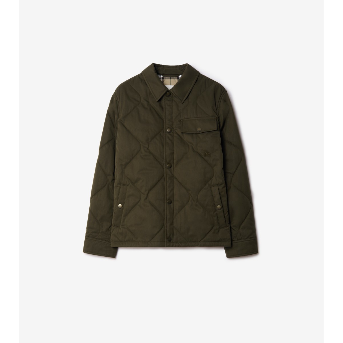  Check Gabardine Padded Overshirt