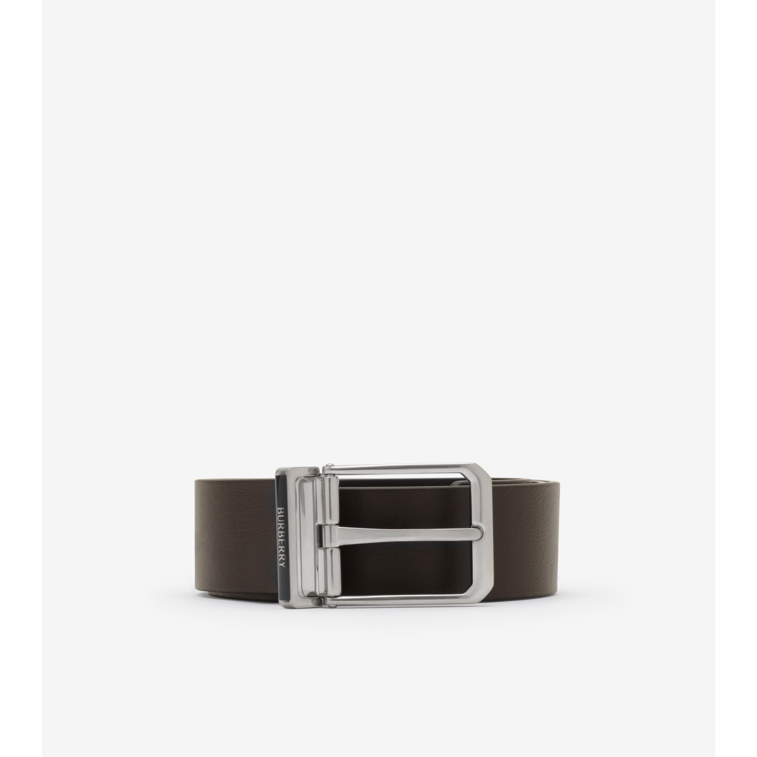 Cinturón reversible en piel con logotipo y esmaltado