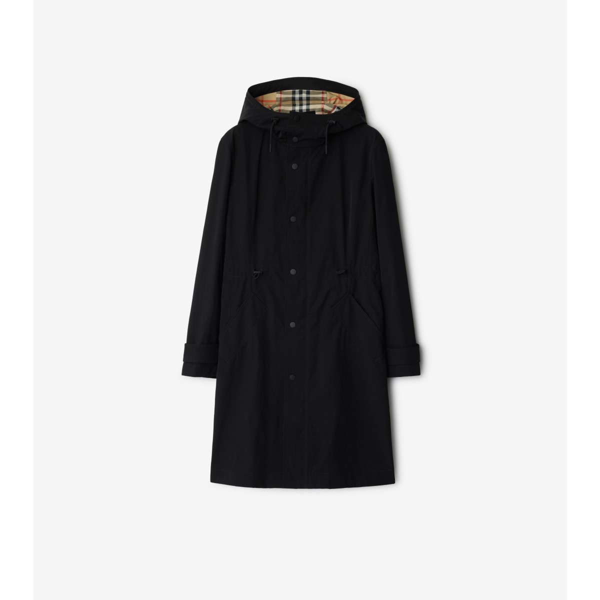 Shop Burberry Nylon Cotton Parka In Black