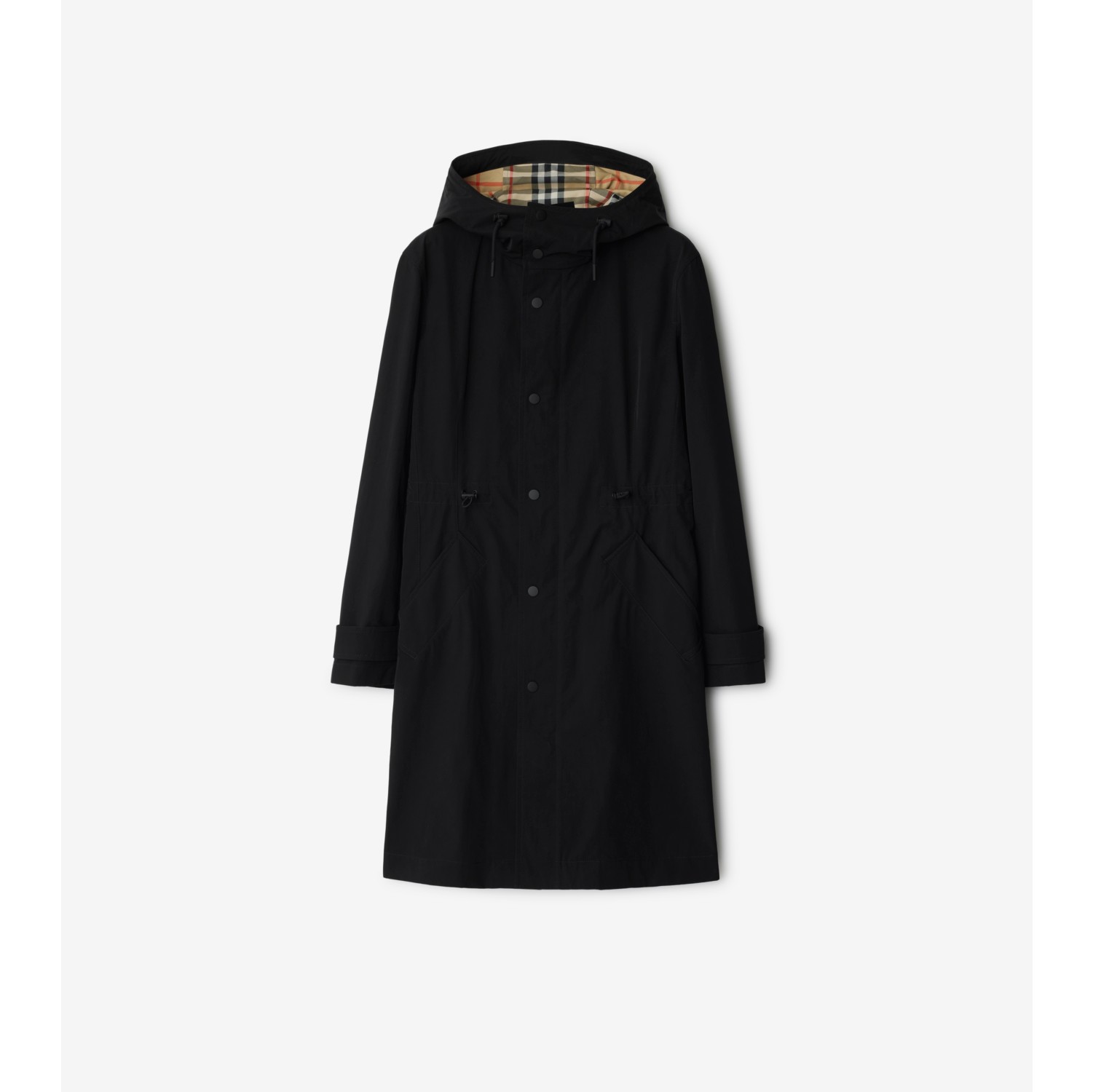 Nylon Cotton Whitby Parka in Black Women Burberry Official