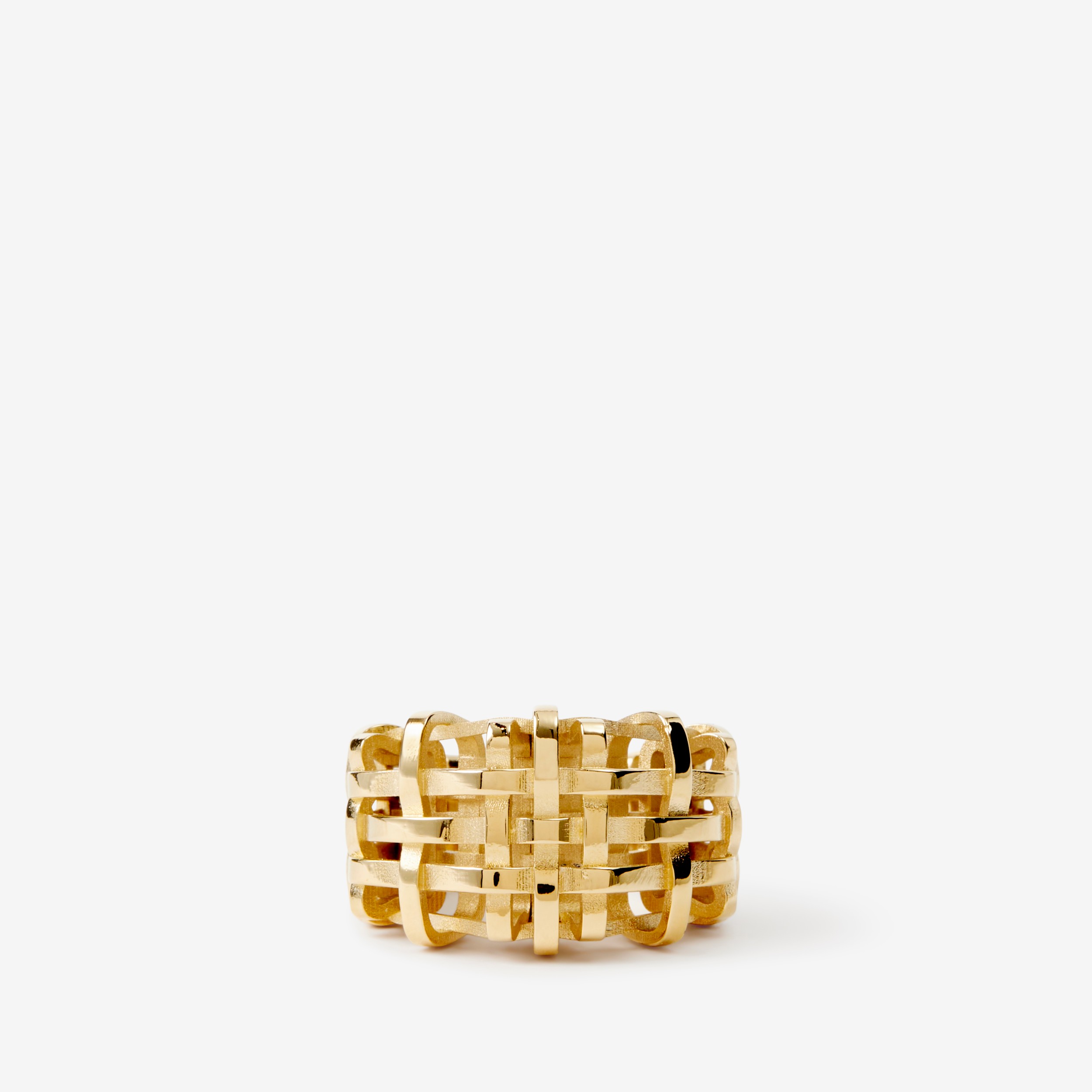 Check Gold-plated Ring in Light - Women | Burberry® Official