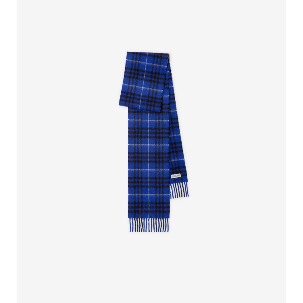 Shop Burberry Narrow Check Cashmere Scarf In Knight