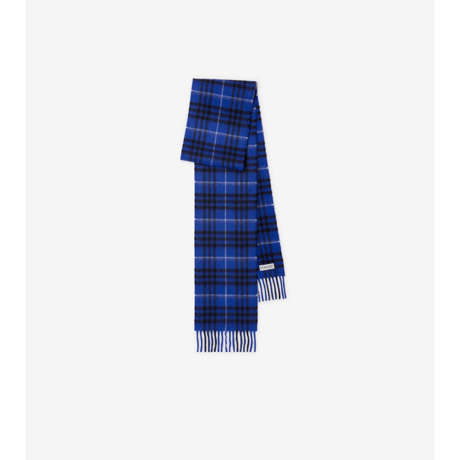 Narrow Check Cashmere Scarf in Knight | Burberry® Official