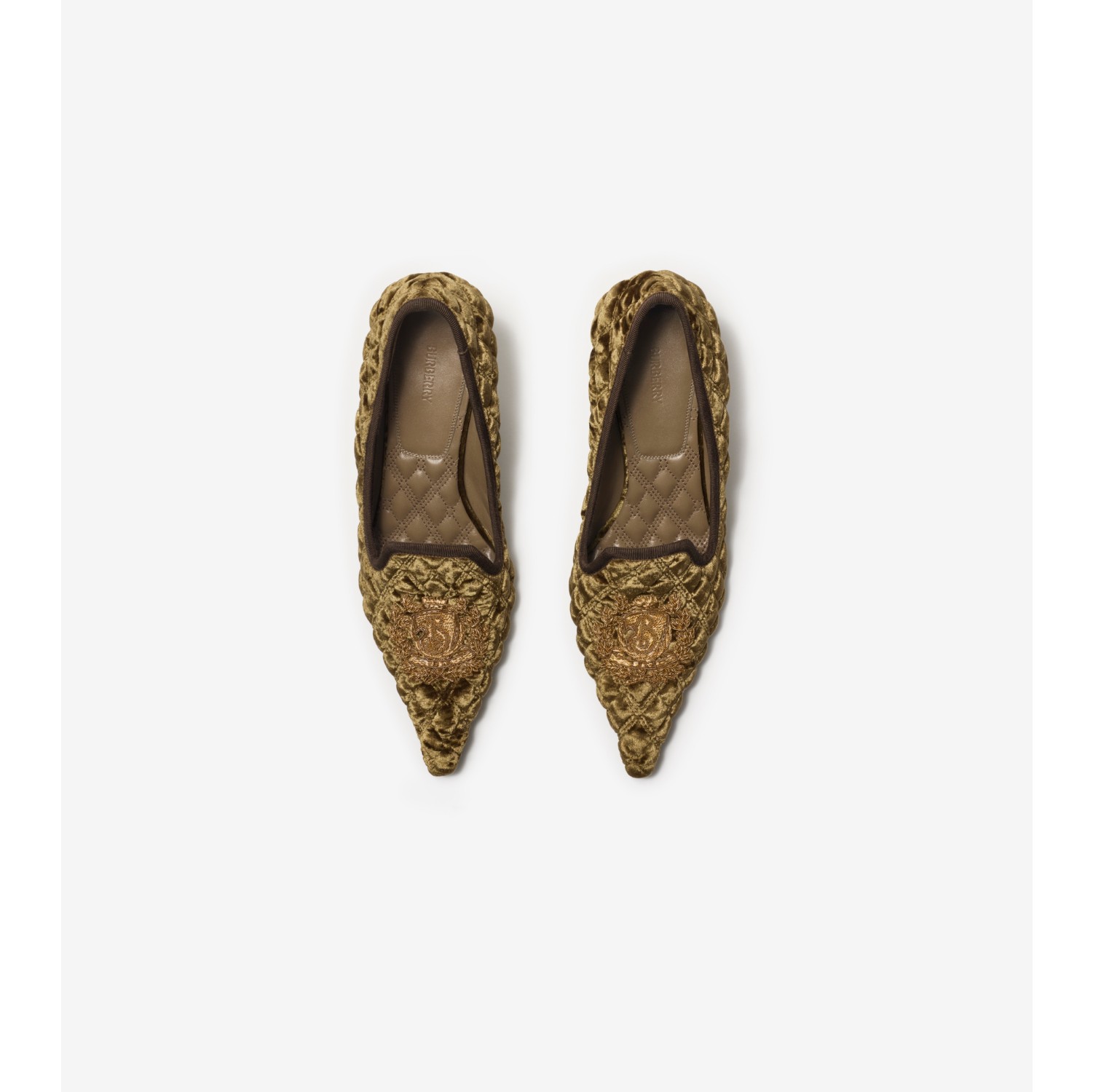 绗缝丝绒 Cameo 拖鞋