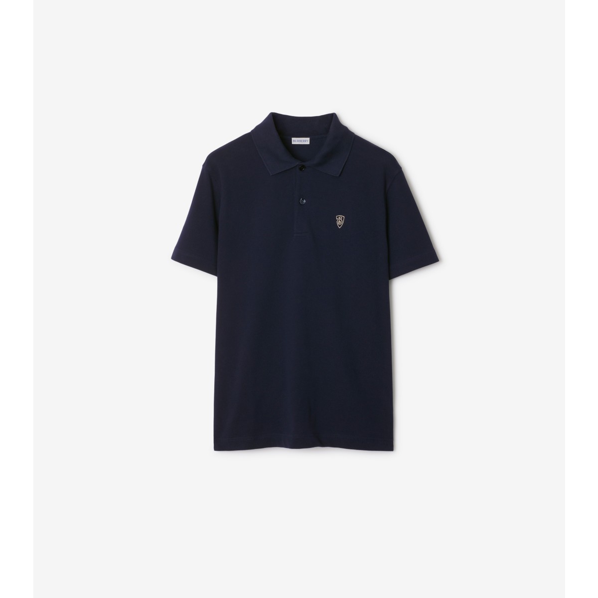 Shop Burberry Cotton Polo Shirt In Storm