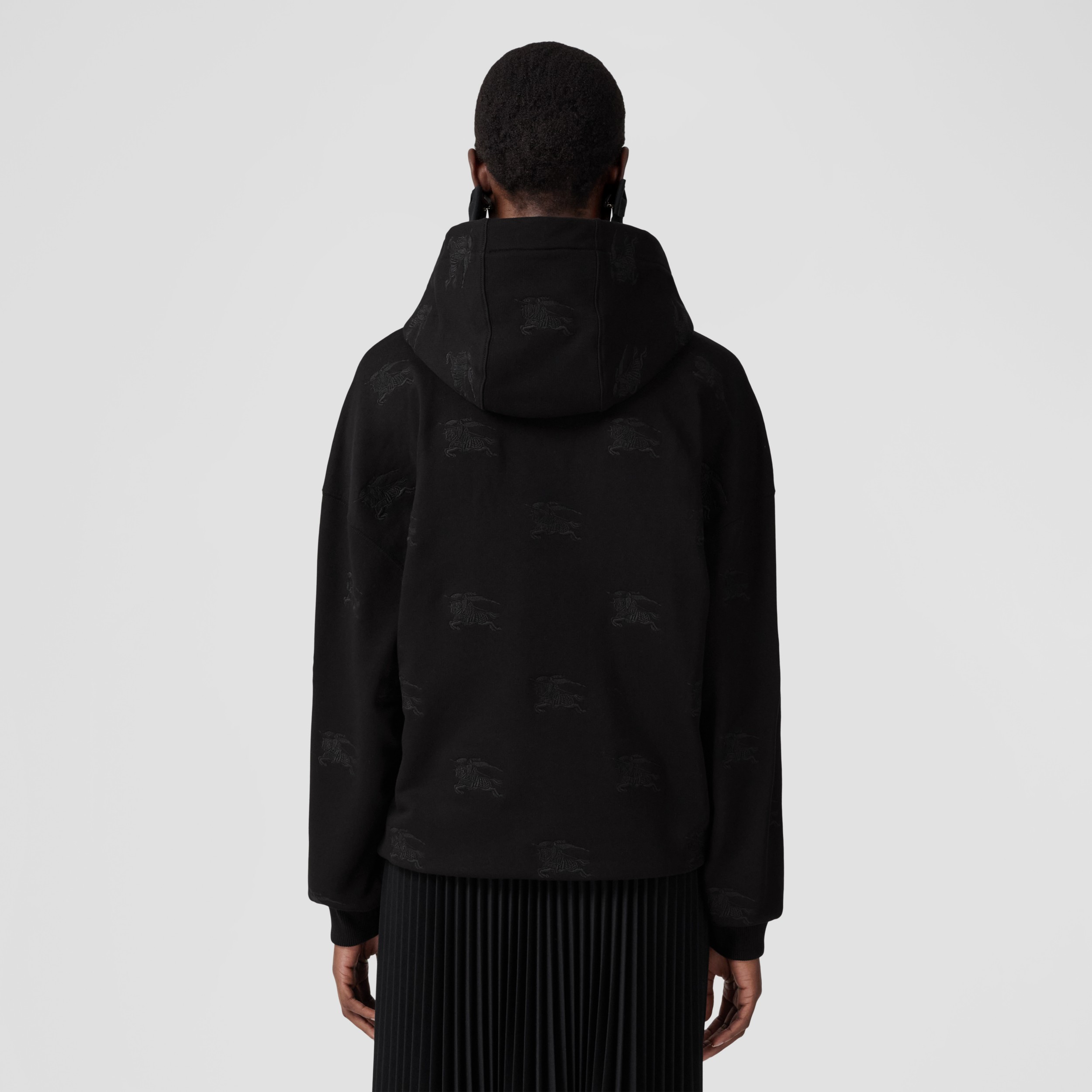 Embroidered EKD Cotton Oversized Hoodie in Black - Women | Burberry®  Official