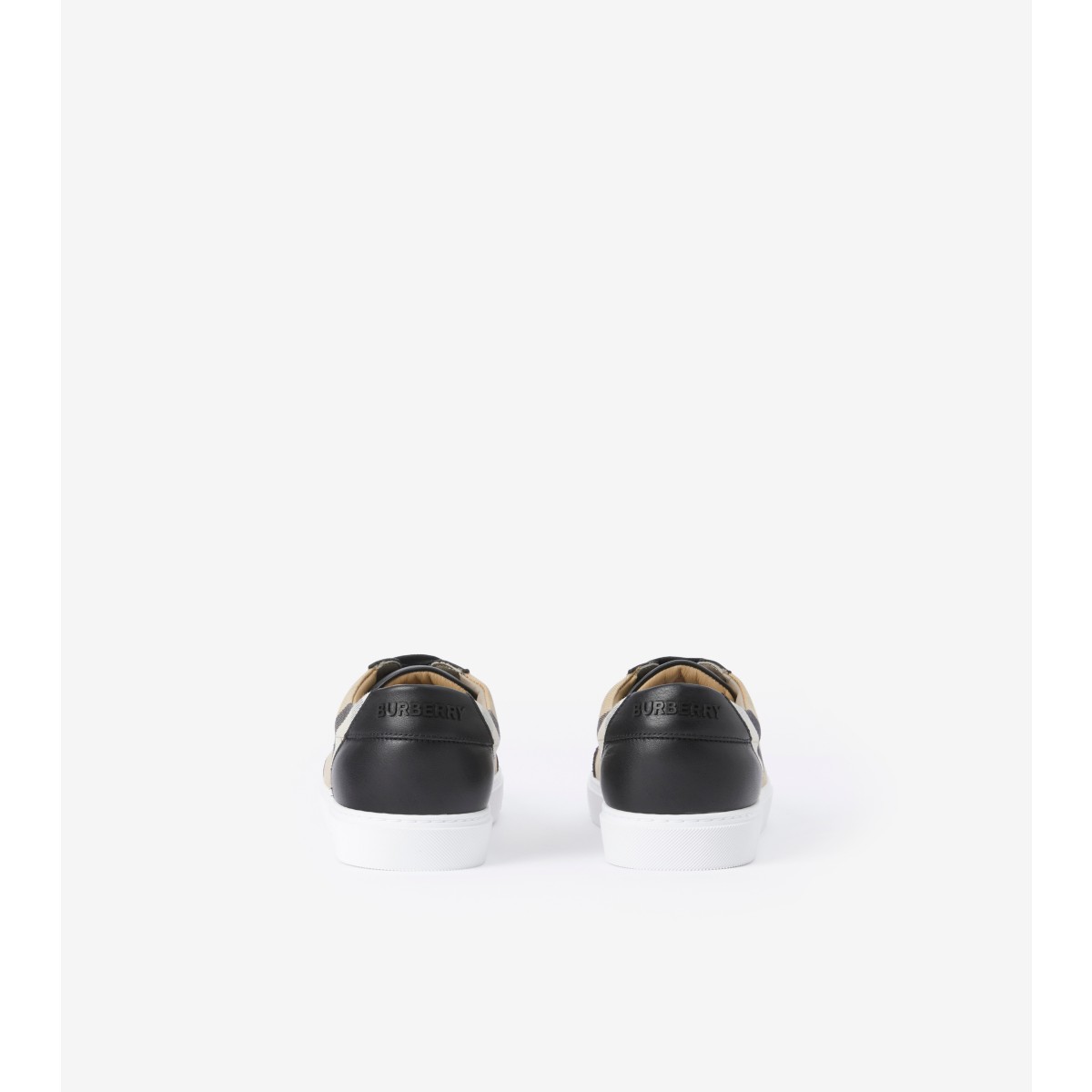  Check and Leather Sneakers