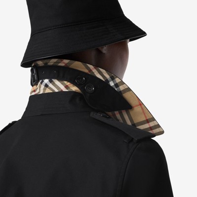 The Mid-length Kensington Heritage Trench Coat in Black - Women, Cotton  Gabardine | Burberry® Official