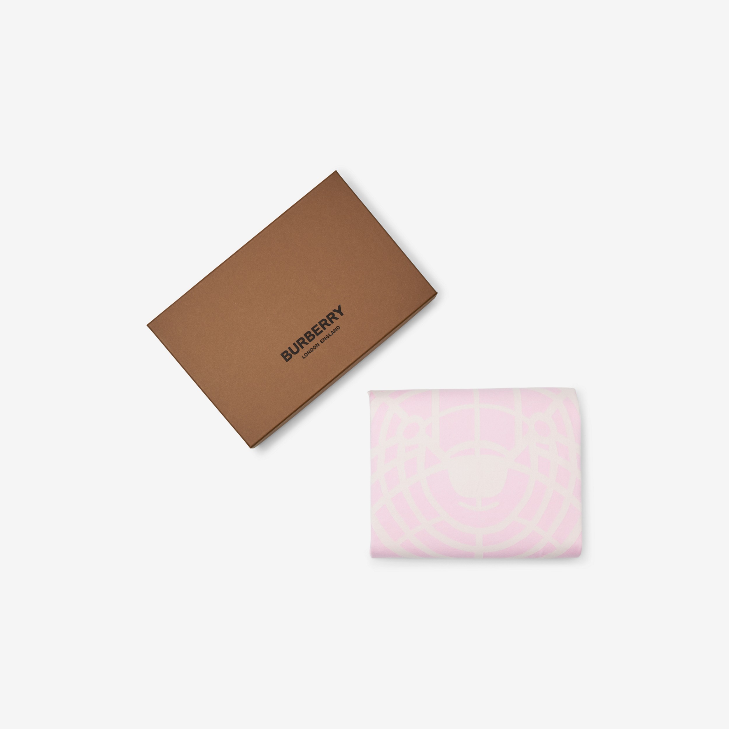 Thomas Bear Motif Technical Cotton Baby Blanket in Pale Candy Pink - Children | Burberry® Official - 1