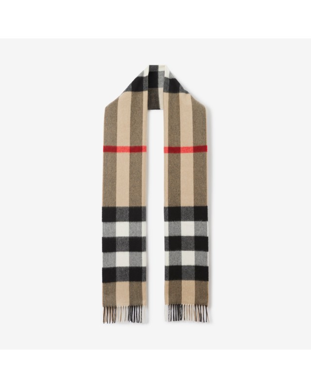 BURBERRY ピッコロリバーシブルカシミヤマフラー-