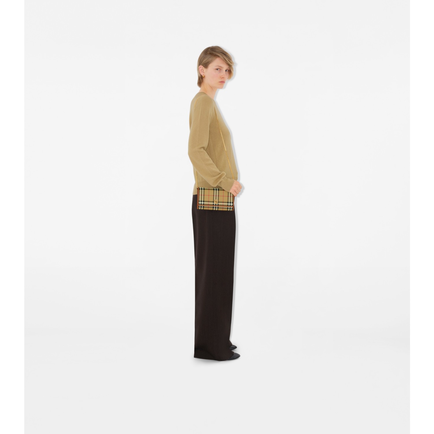 버버리 체크 체인 스트랩 지갑 80944201