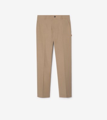 Cotton Twill Chinos in Saltmarsh beige - Men | Burberry® Official