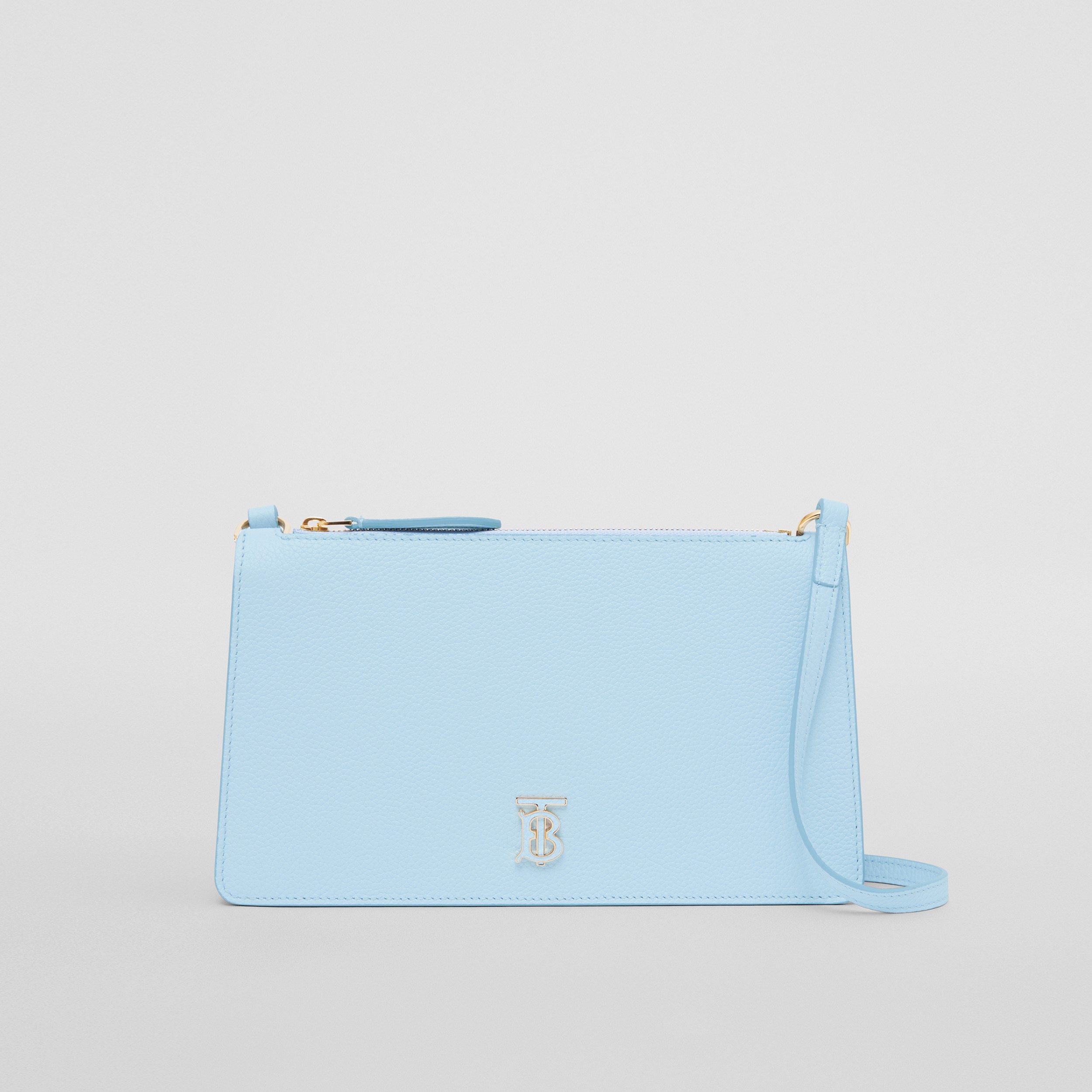 Grainy Leather TB Pouch in Pale Blue - Women | Burberry® Official - 1