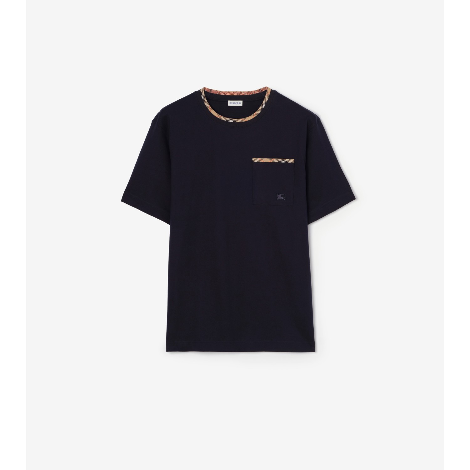 Check Trim Cotton T-shirt
