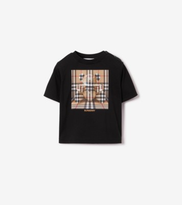 トーマスベアプリント コットンTシャツ (ブラック) - チルドレンズ