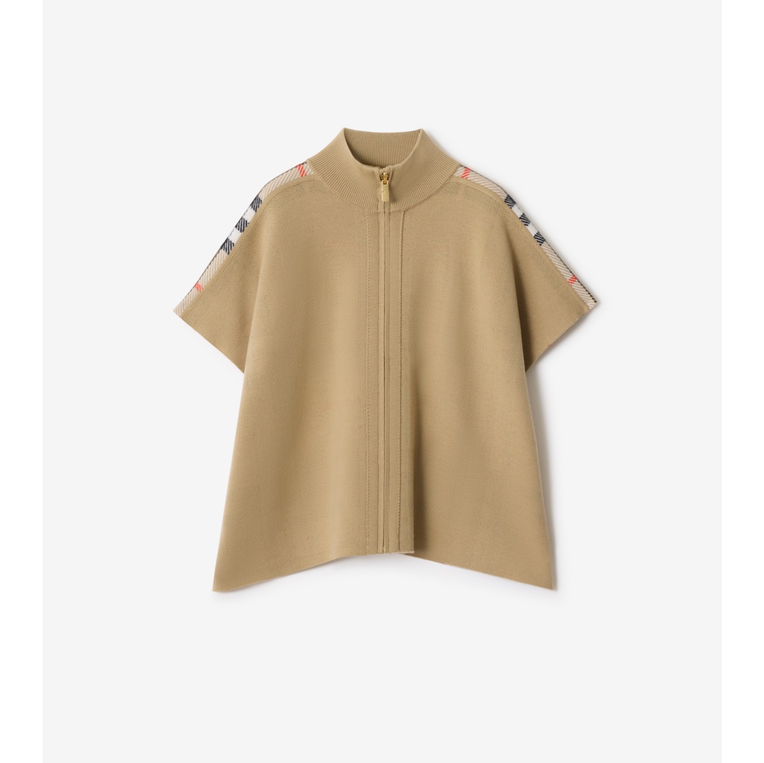 Reversible Check Wool Cape